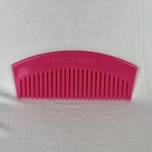 Vtg 90s Y2K 5 inch Estée Lauder Pink Travel Purse Rounded Wide Tooth Hair‎ Comb